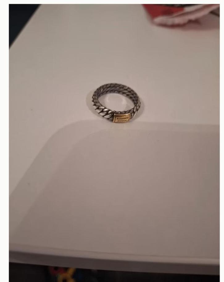 Ring maat 17 buddha to buddha 14k en zilver, Handtassen en Accessoires, Ringen, Zo goed als nieuw, Dame of Heer, 17 tot 18, Zilver