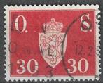 Noorwegen 1937/1939 - Yvert 63SE - Dienstzegel 30 o. (ST), Timbres & Monnaies, Timbres | Europe | Scandinavie, Norvège, Affranchi