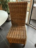 4 rieten stoelen, Huis en Inrichting, Stoelen, Ophalen, Riet of Rotan, Bruin, Zo goed als nieuw