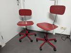 2 rode RABAMI bureaustoelen, Maison & Meubles, Chaises de bureau, Enlèvement, Utilisé, Rouge, Chaise boule