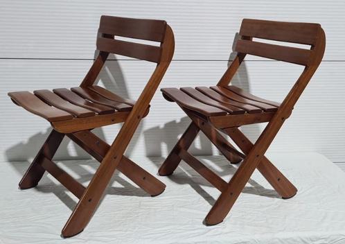 Foppapedretti, Italy, foldingchair teak vouwstoel, 2 pcs., Huis en Inrichting, Stoelen, Gebruikt, Twee, Hout, Ophalen