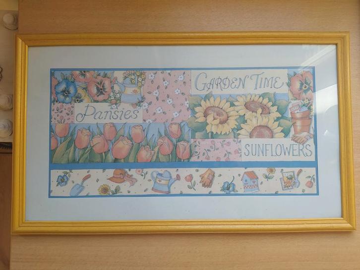 Kader met bloemen en kruiden, Huis en Inrichting, Woonaccessoires | Schilderijen, Tekeningen en Foto's, Ophalen of Verzenden