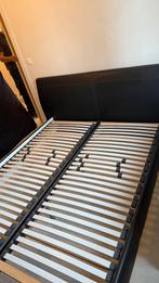 Skailederen bed mt lattenbodems en matras 1m60x2m, Huis en Inrichting, Slaapkamer | Bedden, Ophalen, Zo goed als nieuw
