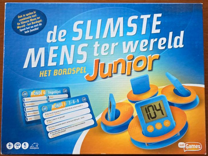 De Slimste Mens ter Wereld JUNIOR – quizspel, Hobby en Vrije tijd, Gezelschapsspellen | Bordspellen, Gebruikt, Een of twee spelers