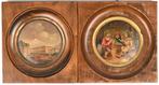 Deux peintures miniatures anciennes, Antiquités & Art, Antiquités | Accessoires de maison, Enlèvement ou Envoi
