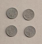 UK : 4 (gebruikte) munten van 6 pence (1955-1956-1960-1966), Postzegels en Munten, Munten | Europa | Niet-Euromunten, Ophalen of Verzenden