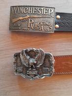 2 lederen broekriems + 2 mooie hespen, Ophalen of Verzenden, Zo goed als nieuw