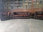 Oude Engelse chesterfield, Huis en Inrichting, Ophalen of Verzenden, Leer