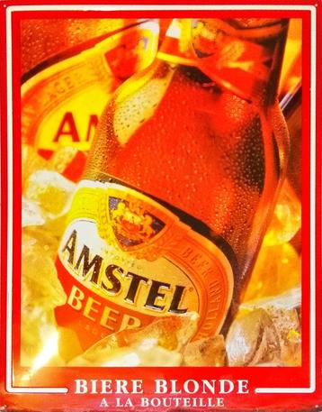 Plaque publicitaire métallique "Bière Amstel" disponible aux enchères