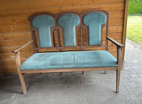 Art nouveau bankje (ca. 1890-1910) niet gesigneerd, Antiek en Kunst, Antiek | Meubels | Stoelen en Sofa's, Ophalen