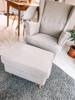 Strandmon fauteuil + voetenbankje kelinge, Huis en Inrichting, Fauteuils, Ophalen, Zo goed als nieuw, Stof