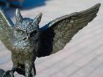hibou ailes ouvertes en bronze signé , NICK ., Enlèvement ou Envoi, Bronze