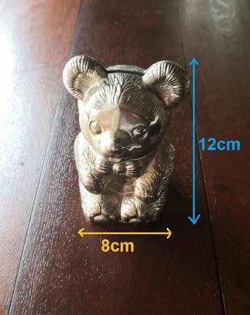 vintage spaarpot Verzilverde teddybeer beschikbaar voor biedingen