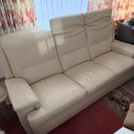 Wit lederen salon, Ophalen, 100 tot 125 cm, Leer, Zo goed als nieuw