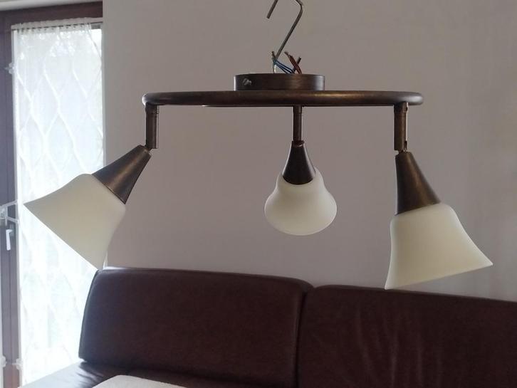 lustre pour hall ou salon, Huis en Inrichting, Lampen | Kroonluchters, Zo goed als nieuw, Glas, Metaal, Ophalen