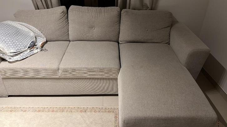 Beige Zetel, Huis en Inrichting, Zetels | Zetels, Gebruikt, Stof, Ophalen