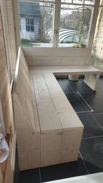 Steigerhouten witgebeitste hoekbank, Huis en Inrichting, Ophalen