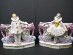 ANTIEKE BEELDJES PIERROT EN COLOMBINE, Antiek en Kunst, Ophalen of Verzenden