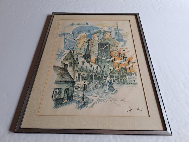 Litho Damme - Tijl Uilenspiegel, Antiek en Kunst, Kunst | Etsen en Gravures, Ophalen