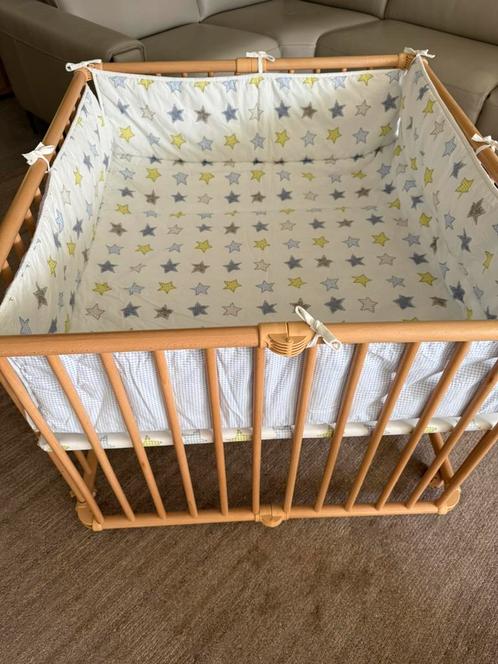 Geuther babybox-park opklapbaar+bekleding zeer goede staat, Kinderen en Baby's, Babyparken, Zo goed als nieuw, Rechthoekig, In hoogte verstelbaar