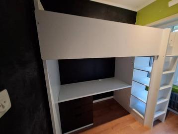 Ikea Småstad hoogslaper met bureau en kleedkast, Enlèvement, Utilisé, Lit mezzanine