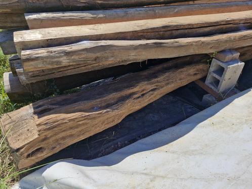 10 oude balken van een dak, Tuin en Terras, Palen, Balken en Planken, Gebruikt, Balken, 250 cm of meer, Ophalen
