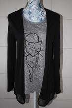 Dames blouse - Canda - C&A - grijs met zwart, Comme neuf, C&A, Taille 36 (S), Noir