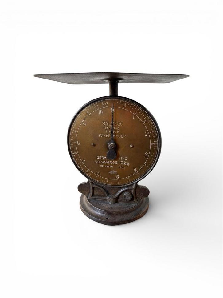 Originele Salter weegschaal (1952) – Engeland – gietijzer, Antiek en Kunst, Antiek | Gereedschap en Instrumenten, Ophalen of Verzenden