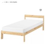 Structure de lit 1 pers + sommier + matelas (neuf) IKEA, 90 cm, Matelas, Enlèvement, 200 cm