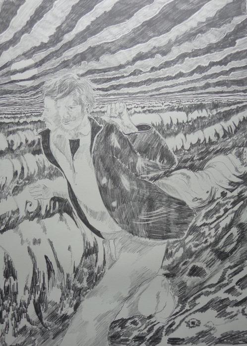 DEES DE BRUYNE / MISTRAL / ZW-W ZEEFDRUK / 89x63cm / SIG, Antiek en Kunst, Kunst | Litho's en Zeefdrukken, Ophalen of Verzenden