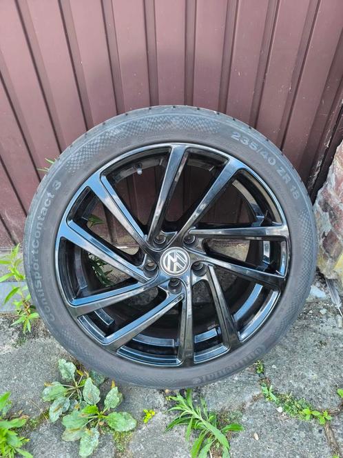Set van 4 VW velgen 18 inch met Continental banden, Auto-onderdelen, Banden en Velgen, Band(en), Zomerbanden, 18 inch, Gebruikt