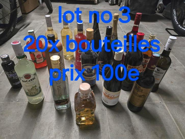 3x lot de bouteilles d alcool neuf, Verzamelen, Wijnen, Ophalen