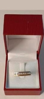 Bicolor gouden ring met diamanten, Handtassen en Accessoires, Ringen, Ophalen of Verzenden, Zo goed als nieuw