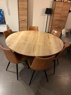 ronde tafel met 6 stoelen, Huis en Inrichting, Complete eetkamers, Ophalen, Zo goed als nieuw