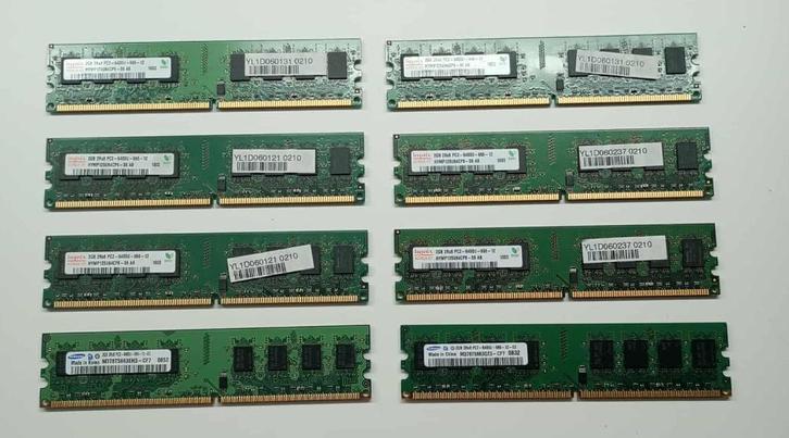 PC Geheugen 2GB - 2Rx8 PC2 (8x), Computers en Software, RAM geheugen, Gebruikt, Desktop, 2 GB, Ophalen of Verzenden