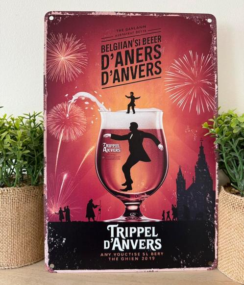 Metalen reclamebord Trippel D' Anvers, Verzamelen, Biermerken, Nieuw, Reclamebord, Plaat of Schild, Ophalen of Verzenden
