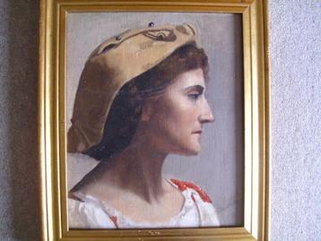 Portret van een vrouw beschikbaar voor biedingen