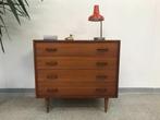 Vintage midcentury teak commode/ladekastje 1960's, Huis en Inrichting, Kasten | Ladekasten, Ophalen, Gebruikt, Vintage, 50 tot 100 cm