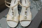 Ivoor/creme sandalen Geox  39, Geox, Beige, Gedragen, Sandalen of Muiltjes