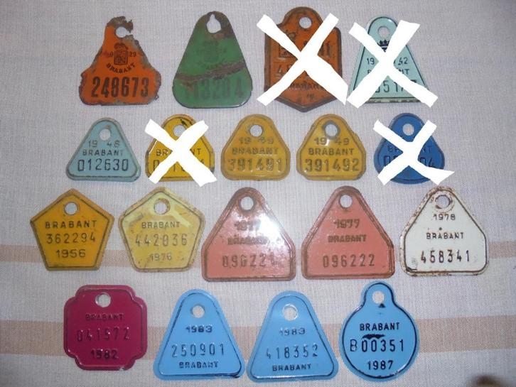 taksplaten brabant fietsplaten blik en email, Antiek en Kunst, Curiosa en Brocante, Ophalen of Verzenden