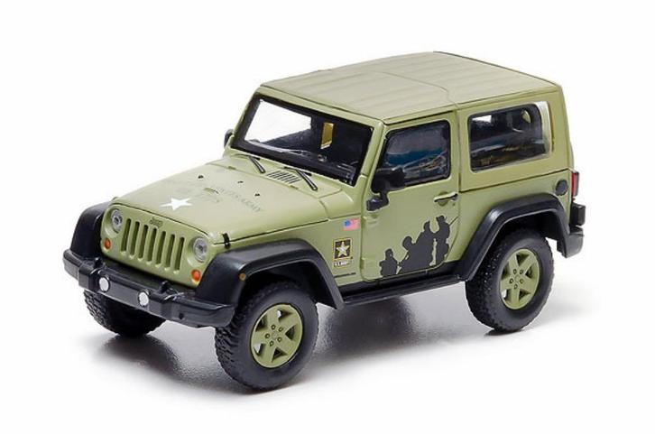 1:43 GreenLight 86042 Jeep Wrangler 2012 HardTop Light Green, Hobby en Vrije tijd, Modelauto's | 1:43, Zo goed als nieuw, Auto