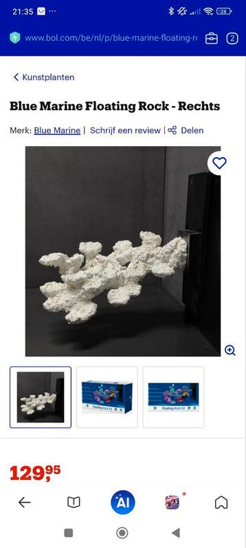 Floating rock / keramiek levend steen  blue marine   beschikbaar voor biedingen