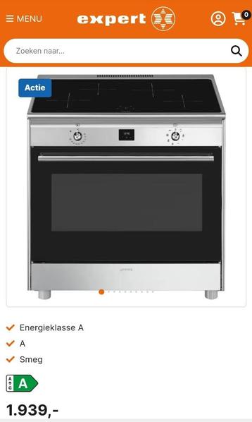 🔥Luxe Fornuis Smeg 90 cm rvs INDUCTIE 4 zones NIEUW beschikbaar voor biedingen