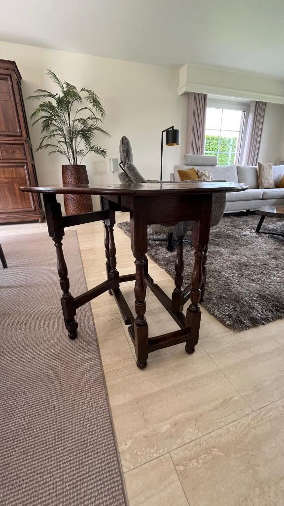 Antieke bijzettafel / wandtafel in eik, Antiquités & Art, Antiquités | Meubles | Tables, Enlèvement