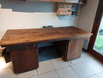 Bureau massieve eik 200cm op 87cm  ideaal voor PC beschikbaar voor biedingen