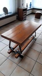 Houten Salontafel - Eiken blad - Bruin, Huis en Inrichting, Tafels | Salontafels, Ophalen, Gebruikt, 100 tot 150 cm, 50 tot 75 cm