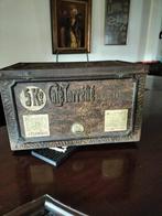 Rode Pelikaan antieke metalen kist uit 1910, 5 kg koffie, Ophalen of Verzenden