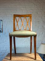 6 vintage kersenhouten stoelen, Ophalen, Gebruikt, Stof, Eén