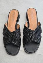 P.40 Caprice gevlochten leren sandalen, Zwart, Caprice, Gedragen, Sandalen of Muiltjes