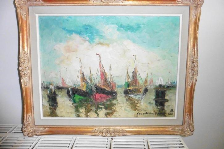 Peinture marine de Luc Kaisin (Belge), Antiek en Kunst, Kunst | Schilderijen | Klassiek, Ophalen